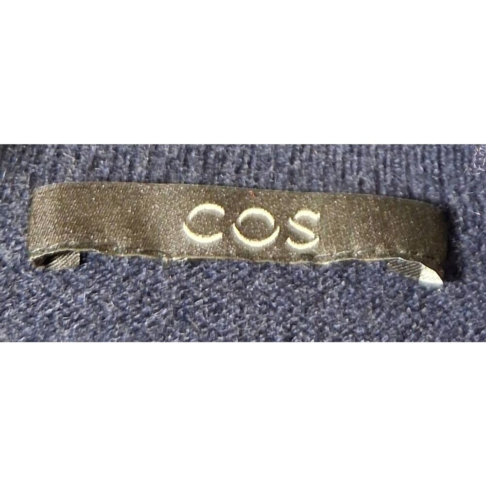 Cos womens xl turtleneck sweater 100% cashmere navy blue slouchy drop sleeve - Picture 7 of 10